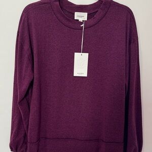 ANDREE BY UNIT Rich Purple Crew Neck Top
